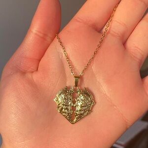 Stainless Steel Gold Heart Pendant Necklace